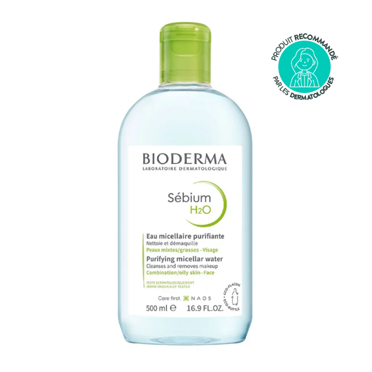 Bioderma Sébium H2O – Eau micellaire purifiante – Peaux mixtes à grasses – 500 ml