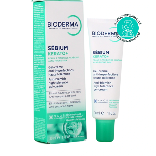 Bioderma Sébium Kerato+ gel-crème anti-imperfections peaux acnéiques — 30 ml