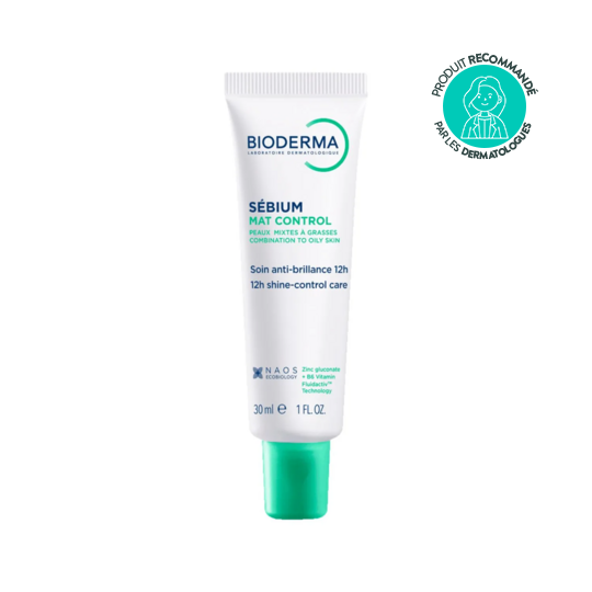 Bioderma Sébium Mat Control soin anti-brillance 12h peaux mixtes grasses — 30 ml