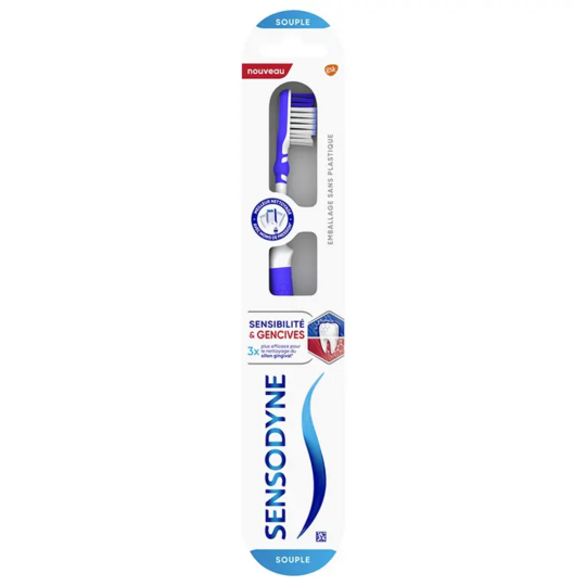 Sensodyne Brosse à dents souple sensibilité & gencives – nettoyage dents sensibles