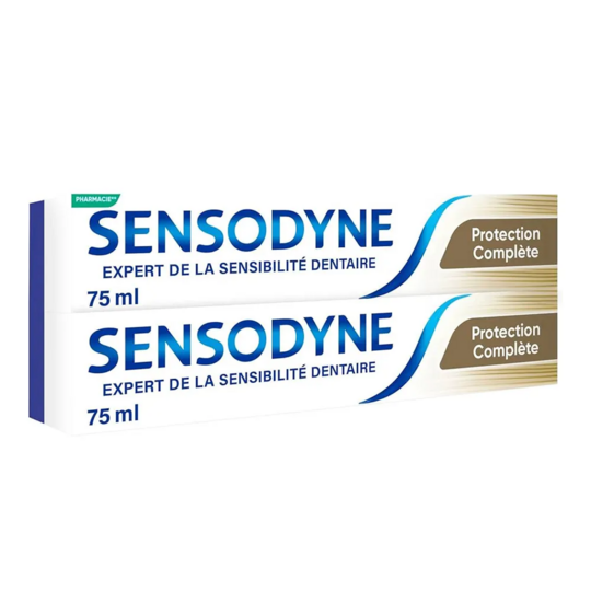 Sensodyne Protection Complete Dentifrice Lot 2×75 ml – Protection complète et soulagement de la sensibilité