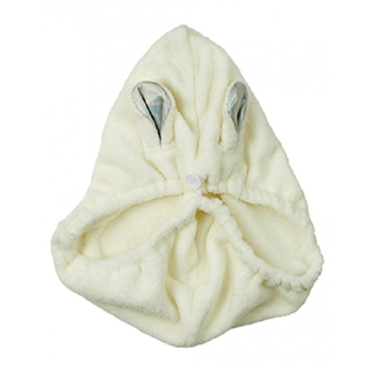 Serviette Magique Cheveux Microfibre Enfant - Lapin Blanc - 1 unité