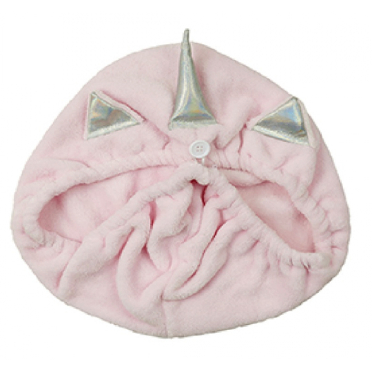 Serviette Magique Cheveux Microfibre Enfant - Licorne Rose - 1 unité