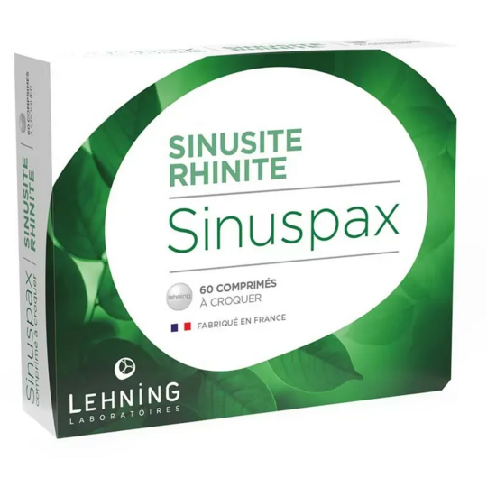 Sinuspax Rhinite 60 comprimés à croquer – Médicament homéopathique contre la congestion nasale et les sinus bouchés