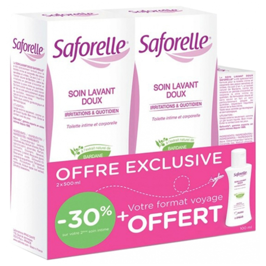 Soin Lavant Doux Intime et Corporelle - Lot de 2 x 500 ml + 1 Offert 100 ml