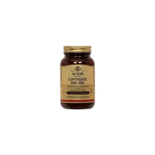 Solgar Acide alpha-lipoïque 200 mg 50 gélules végétales – Antioxydant universel et énergie cellulaire – Cure 50 jours