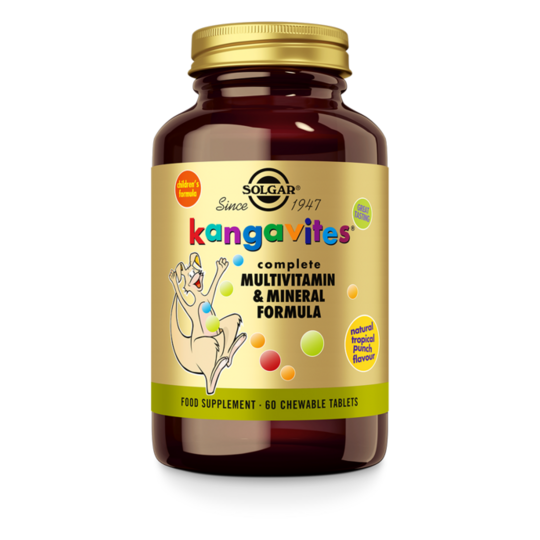 Solgar Kangavites Arôme Tropical – Multivitamines Enfants Vitalité – Comprimés à croquer