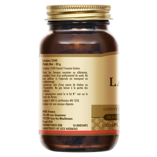 Solgar Lactase 30 comprimés à croquer — digestion du lactose