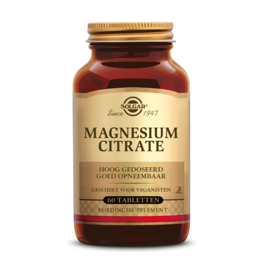 Solgar Magnesium Citrate 60 comprimés - Système nerveux, muscles, os et fatigue