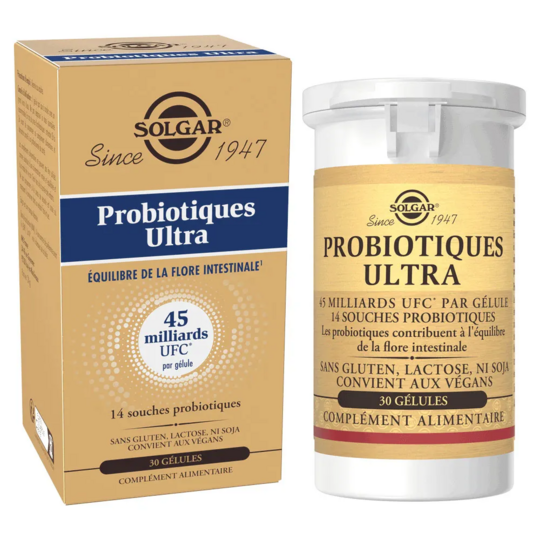 Solgar Probiotiques ultra équilibre de la flore intestinale 30 gélules — confort digestif et immunité