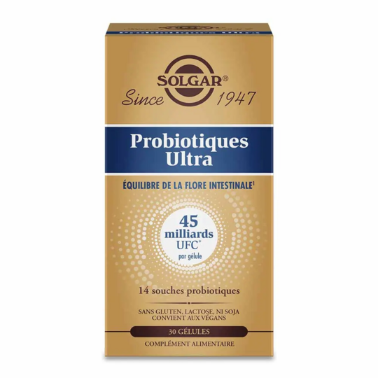 Solgar Probiotiques ultra équilibre de la flore intestinale 30 gélules — confort digestif et immunité