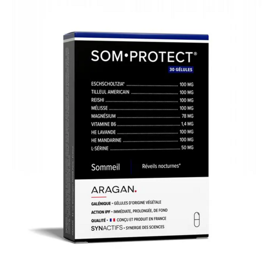 Aragan SynActifs SomProtect Sommeil 30 gélules – Sommeil naturel et qualité de l’endormissement