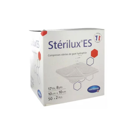 Stérilux Compresses stériles de gaze 10x10cm 50x2