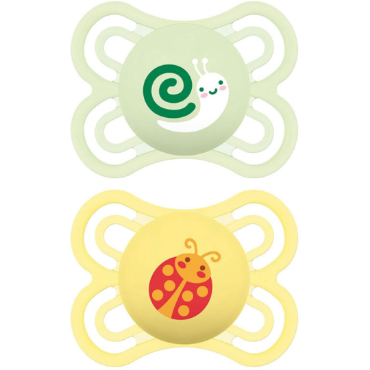 Sucette 0 à 6 mois Silicone Perfect Motifs Aléatoires - Lot de 2 sucettes