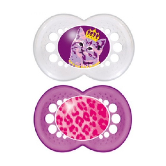 Sucette + 18 mois Silicone Anatomique Animaux Motifs Aléatoires - Lot de 2 sucettes 