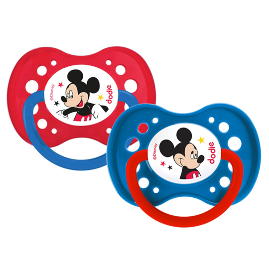 Sucette + 18 mois Silicone Anatomique n°A65 Motifs Mickey - Lot de 2 sucettes