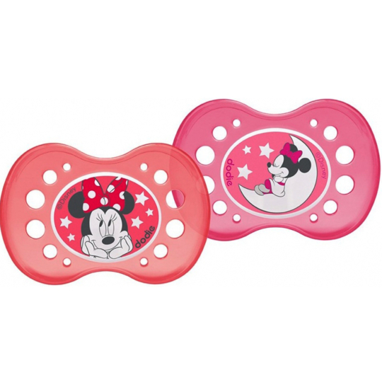 Sucettes +18 mois Silicone Anatomique Minnie Nuit A74 - Lot de 2 sucettes