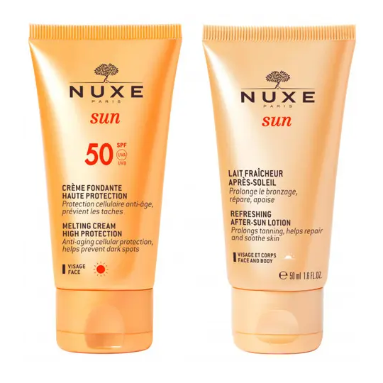 Nuxe Sun Crème Fondante SPF50 50 ml + Lait Fraîcheur Après-Soleil 50 ml Offert