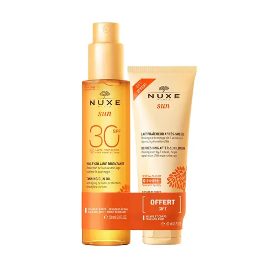 Nuxe Sun Huile bronzante haute protection SPF30 150ml + Lait fraicheur après-soleil 100ml