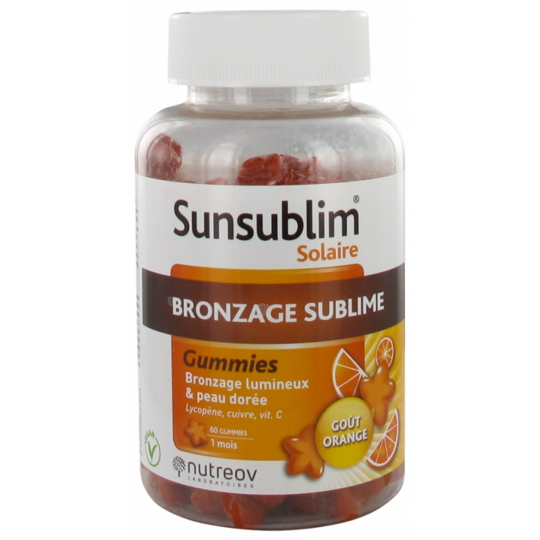 SUNSUBLIM - Solaire - Bronzage Sublime - 60 Gummies goût orange 