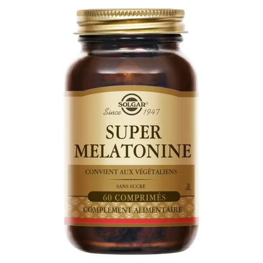 Solgar Super Mélatonine 1,9 mg Vegan - Endormissement sommeil et relaxation 60 comprimés