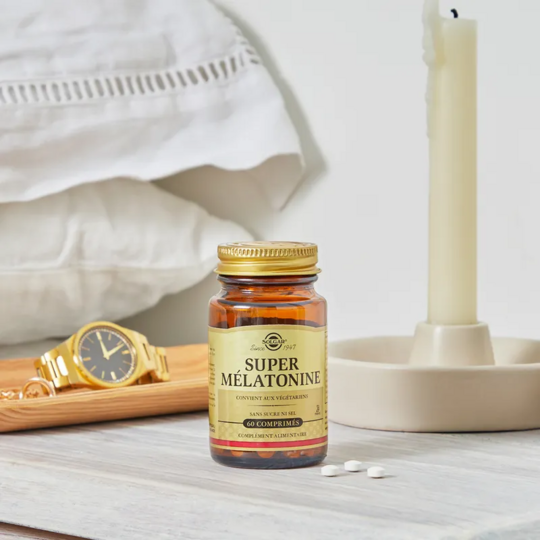 Solgar Super Mélatonine 1,9 mg Vegan - Endormissement sommeil et relaxation 60 comprimés