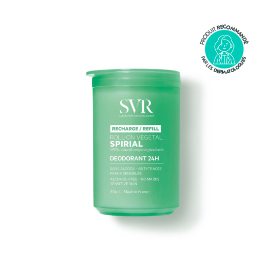 SVR Spirial Roll-on Végétal recharge 50 ml – déodorant 24h sans sels d'aluminium