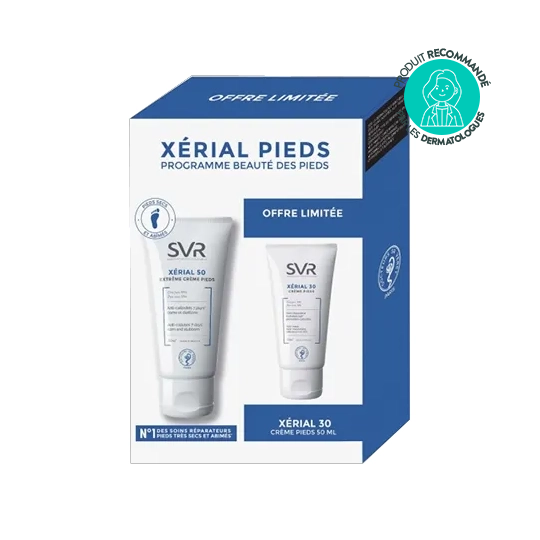 SVR Xerial 50 extrême crème pieds anti-callosités 50 ml + Xerial 30 crème pieds 50 ml offert – traitement intense rugosités et hydratation profonde