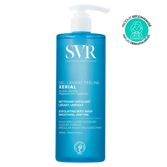 SVR Xerial Gel lavant peeling 400 ml – gel lavant exfoliant rugosités