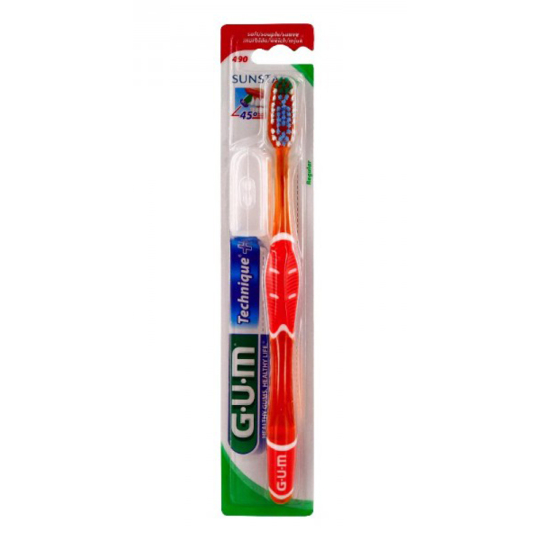 TECHNIQUE+ - Brosse à Dents Souple Compacte 490 - Adultes - 1 unité