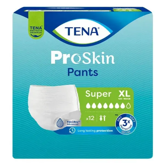 Tena ProSkin Pants Super culotte absorbante incontinence taille XL adultes mobiles — paquet de 12
