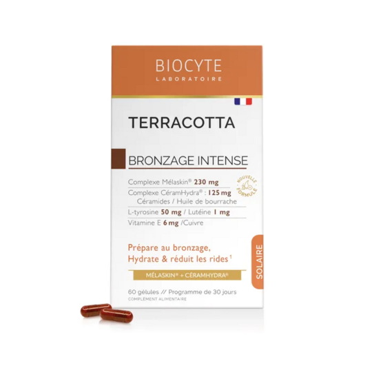 Biocyte Solaire terracotta intense 60 gélules – préparateur de bronzage anti-âge