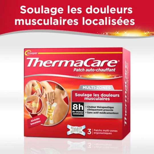 ThermaCare Patchs Auto-Chauffants Multi-Zones x3 – Douleurs musculaires et articulaires