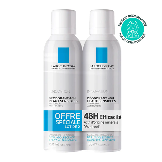 La Roche-Posay Déodorant Physiologique Spray 48H Lot de 2 x 150ml