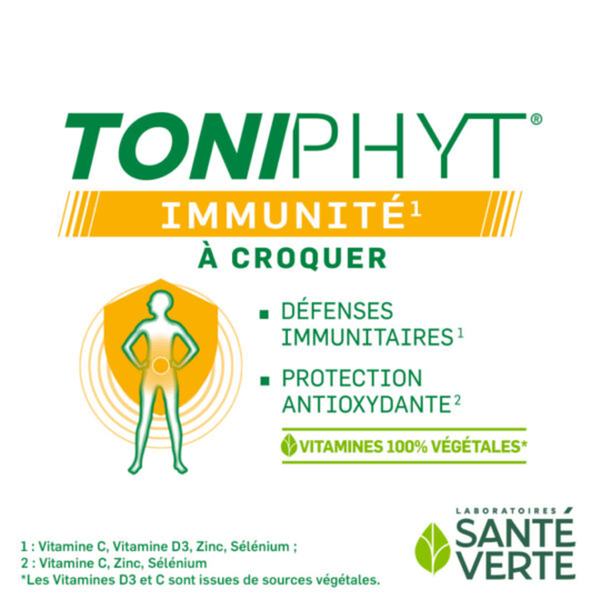 Santé Verte Toniphyt Boost Goût Citron-Menthe 30 comprimés complément énergie & vitalité