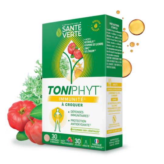 Santé Verte Toniphyt Immunité 30 comprimés à croquer booster immunitaire saveur fruitée