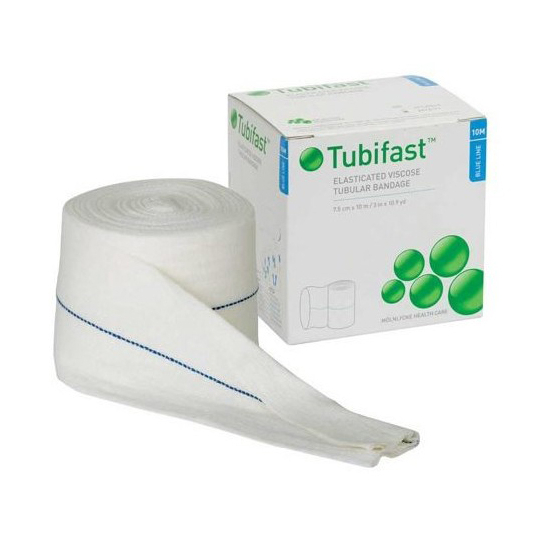 TUBIFAST 2 Way Stretch - Bandage Tubulaire Ligne Bleue - 7,5 cm x 10 m
