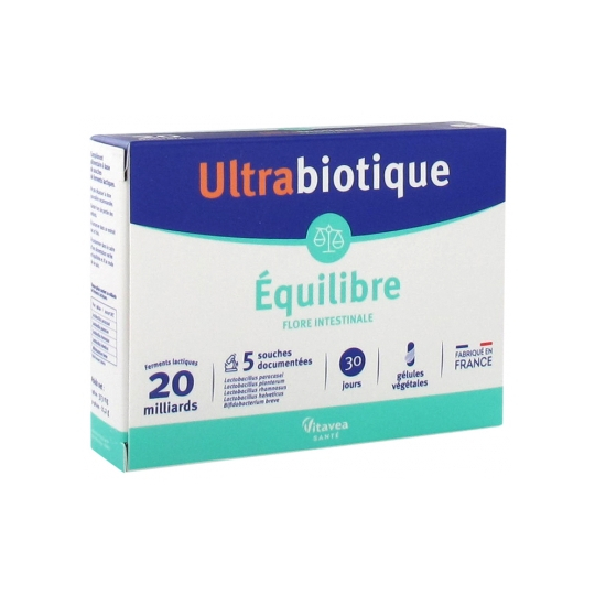 ULTRABIOTIQUE - Équilibre Flore Intestinale - 30 Gélules Végétales