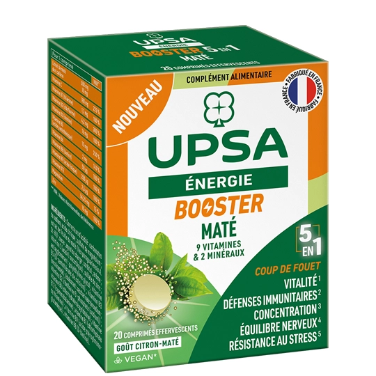 UPSA Booster Maté 5 en 1  20 Comprimés Effervescents