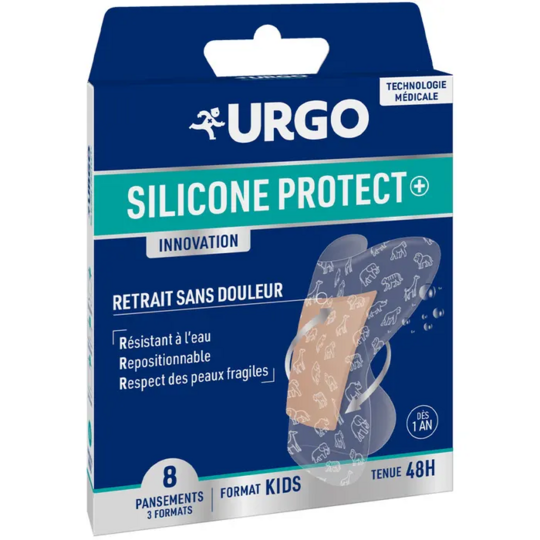Urgo Silicone Protect Innovation Pansements Medium 8 unités – Retrait indolore peau fragile
