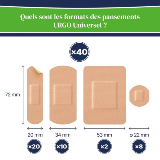 URGO Pansements Universel40 pansements de 4 Formats