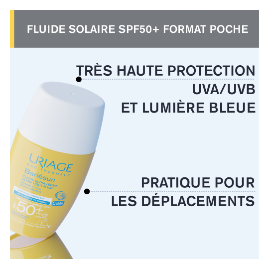 Uriage Bariésun Fluide Ultra-léger SPF50+, Petit format 30 ml