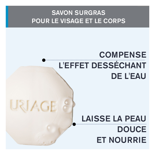 Uriage Pain Surgras dermatologique sans savon Nettoie, Nourrit, Protège 100 g