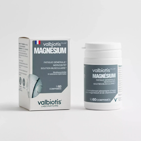 Valbiotis Plus Magnésium bisglycinate malate vitamine B6 complément stress fatigue