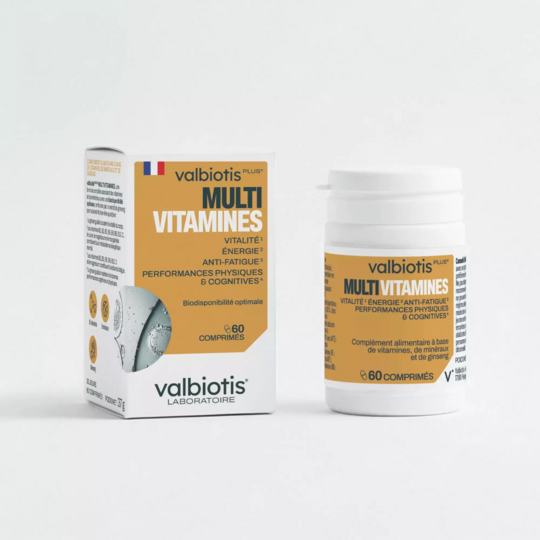Valbiotis Plus Multi-vitamines énergie vitalité anti-fatigue vitamines minéraux ginseng 60 comprimés