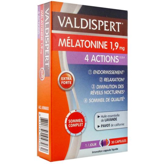 Valdispert 4 actions mélatonine 1.9mg - 30 capsules