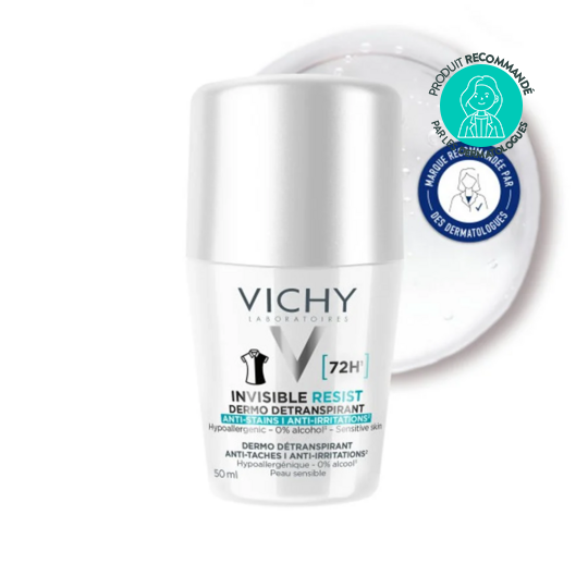 Vichy Déodorant Roll-On Dermo Détranspirant Invisible 72h - 50ml