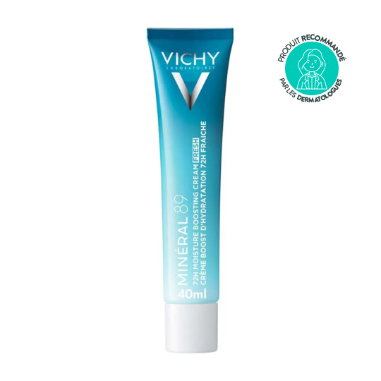 Vichy Minéral 89 Crème Jour Légère Boost d'Hydratation 72H 40 ml – Hydratation intense et renforcement de la barrière cutanée