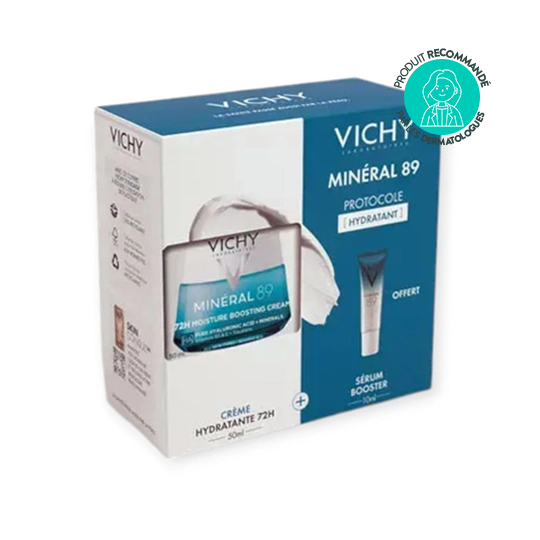 Vichy Minéral 89 Coffret Crème hydratante 50 ml + Mini Sérum booster 10 ml OFFERT
