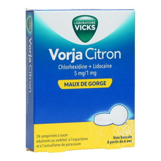 Vicks Vorja Miel – comprimés à sucer mal de gorge, boîte de 24